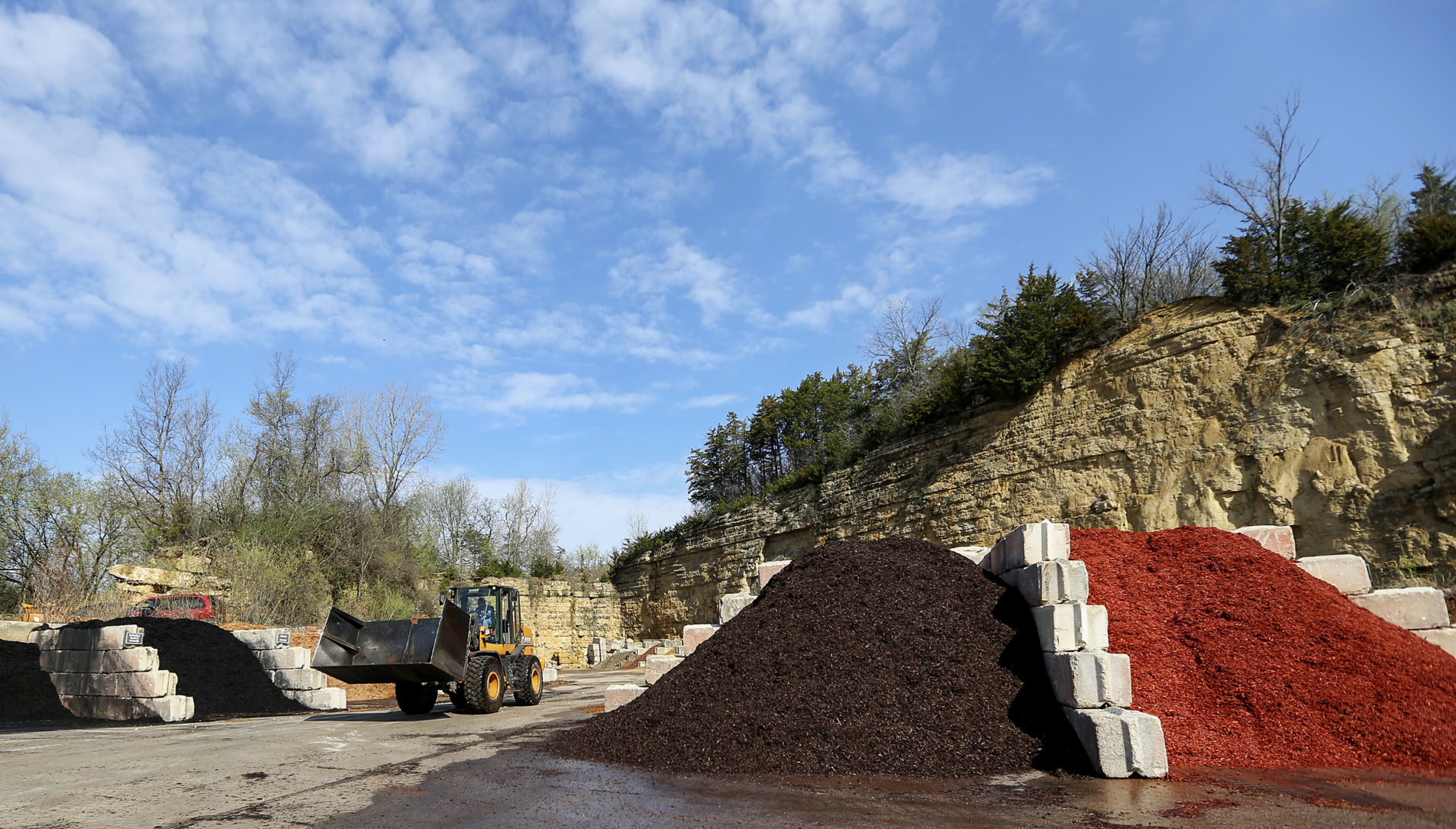 A variety of mulch piles at Dubuque Mulch Company in Dubuque on Friday, May 4, 2018.    PHOTO CREDIT: NICKI KOHL