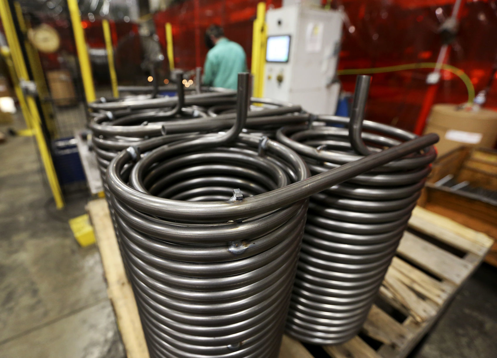 Hot water coils are fabricated at Mi-T-M Corporation in Peosta, Iowa, on Monday, June 24, 2019.    PHOTO CREDIT: NICKI KOHL