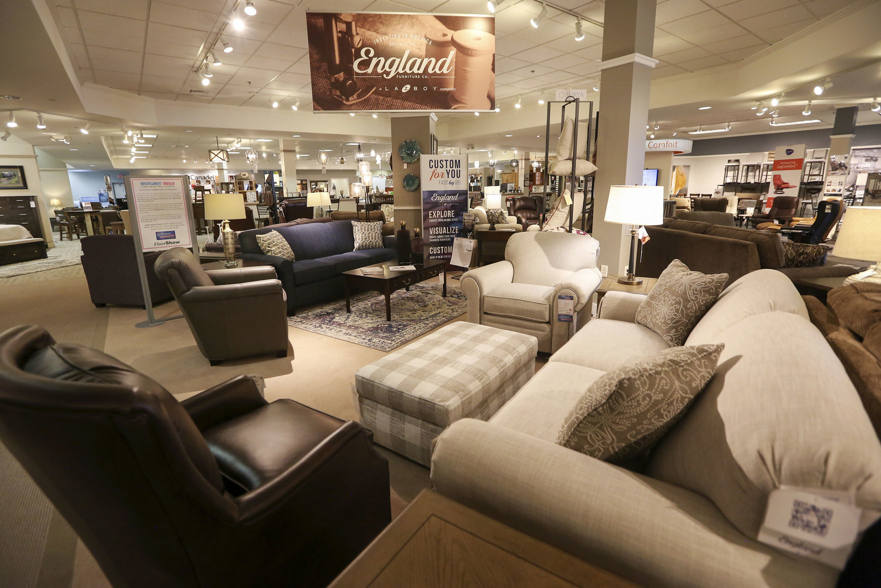 A new furniture brand at FloorShow Furniture & Flooring in Dubuque on Friday, Oct. 4, 2019. FloorShow will have a branding change on Monday, when the company will officially become known as Home + Floor Show. PHOTO CREDIT: NICKI KOHL