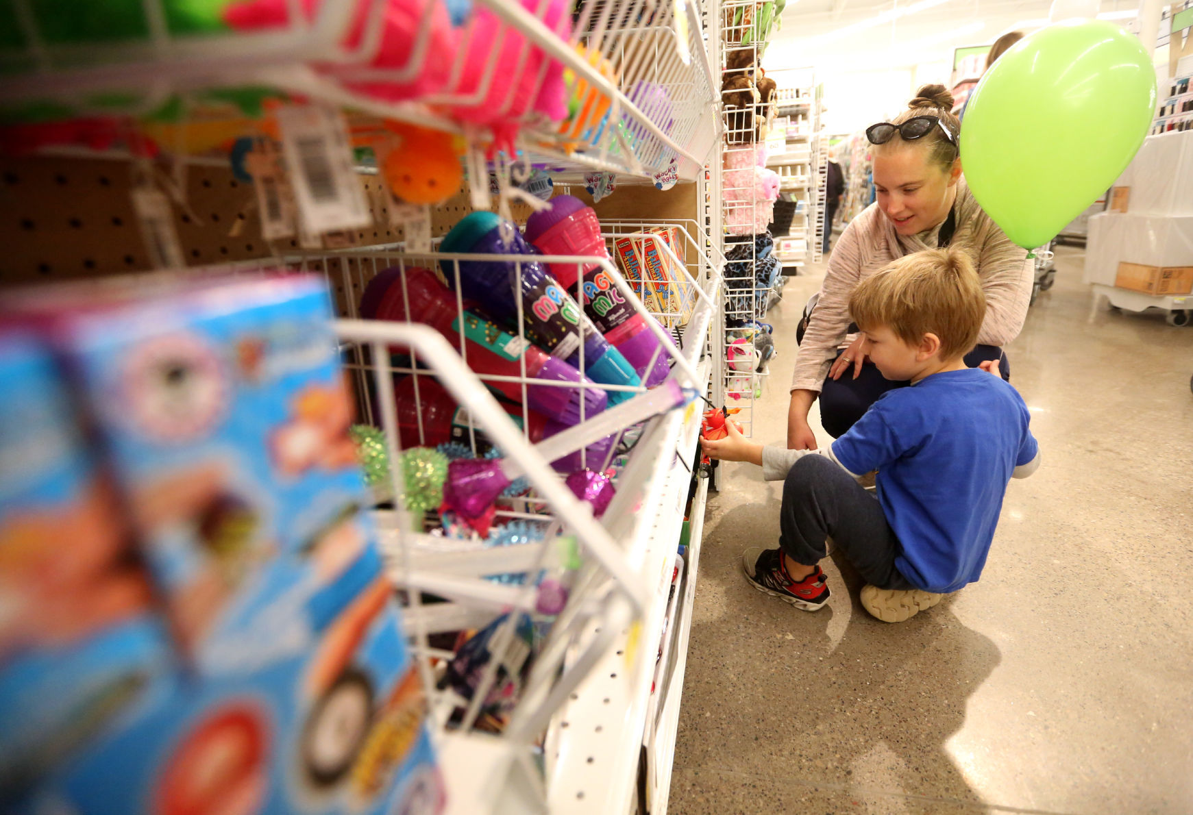 Melissa Essner and her son, Tyler Essner, 4, both of Peosta, Iowa, shop at JoAnn in Dubuque on Friday, Oct. 25, 2019. PHOTO CREDIT: JESSICA REILLY