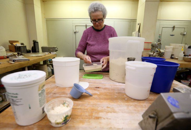 Georgia Mihalakis prepares dough.    PHOTO CREDIT: JESSICA REILLY