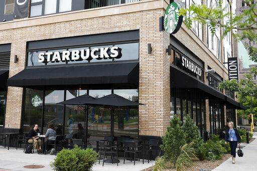 Starbucks is adding plant-based meat to its U.S. menu for the first time. The Seattle-based coffee chain says a breakfast sandwich made with imitation sausage from California-based Impossible Foods is now available at a majority of its U.S. restaurants. PHOTO CREDIT: Jim Mone