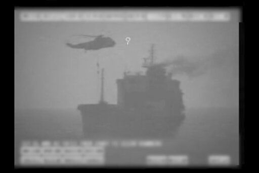 In this image made from video released by the U.S. military