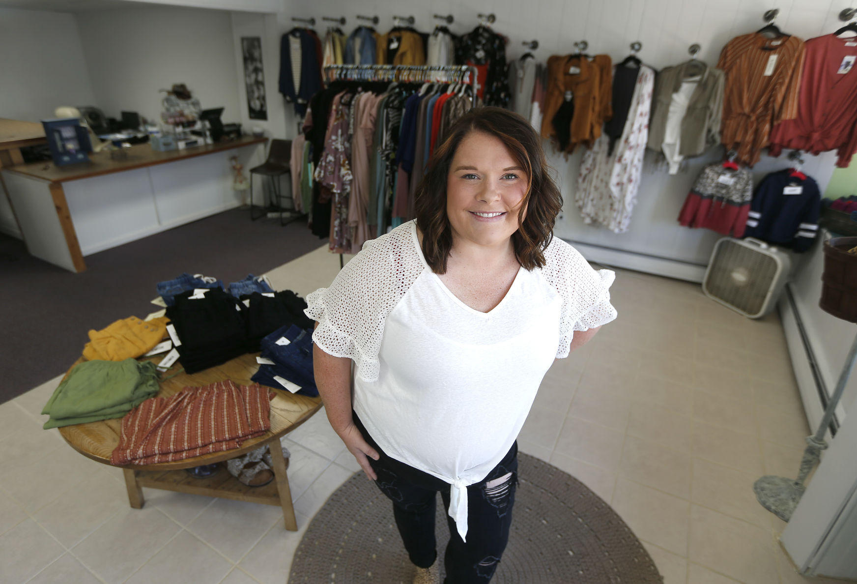 Abbey Weigel is the owner of Modern Backroad Boutique in East Dubuque, Ill. She recently expanded her location to Sinsinawa Avenue. PHOTO CREDIT: Dave Kettering