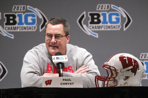 FILE - In this Dec. 6, 2019, file photo, Wisconsin head coach Paul Chryst speaks during a news conference for the Big Ten championship NCAA college football game in Indianapolis. Big Ten is going to give fall football a shot after all. Less than five weeks after pushing football and other fall sports to spring in the name of player safety during the pandemic, the conference changed course Wednesday, Sept. 16, 2020, and said it plans to begin its season the weekend of Oct. 23-24. (AP Photo/AJ Mast, File) PHOTO CREDIT: AJ MAST