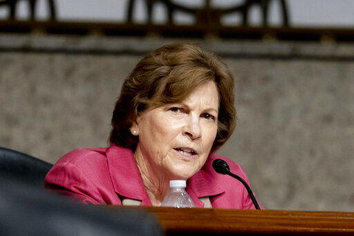Sen. Jeanne Shaheen, D-N.H., speaks as Assistant Secretary of Health and Human Services for Health Adm. Brett Giroir, Health and Human Services Assistant Secretary for Preparedness and Response Dr. Bob Kadlec, and Centers for Disease Control and Prevention Director Dr. Robert Redfield appear at a Senate Appropriations subcommittee hearing on a "Review of Coronavirus Response Efforts" on Capitol Hill, Wednesday, Sept. 16, 2020, in Washington. (AP Photo/Andrew Harnik, Pool) PHOTO CREDIT: Andrew Harnik