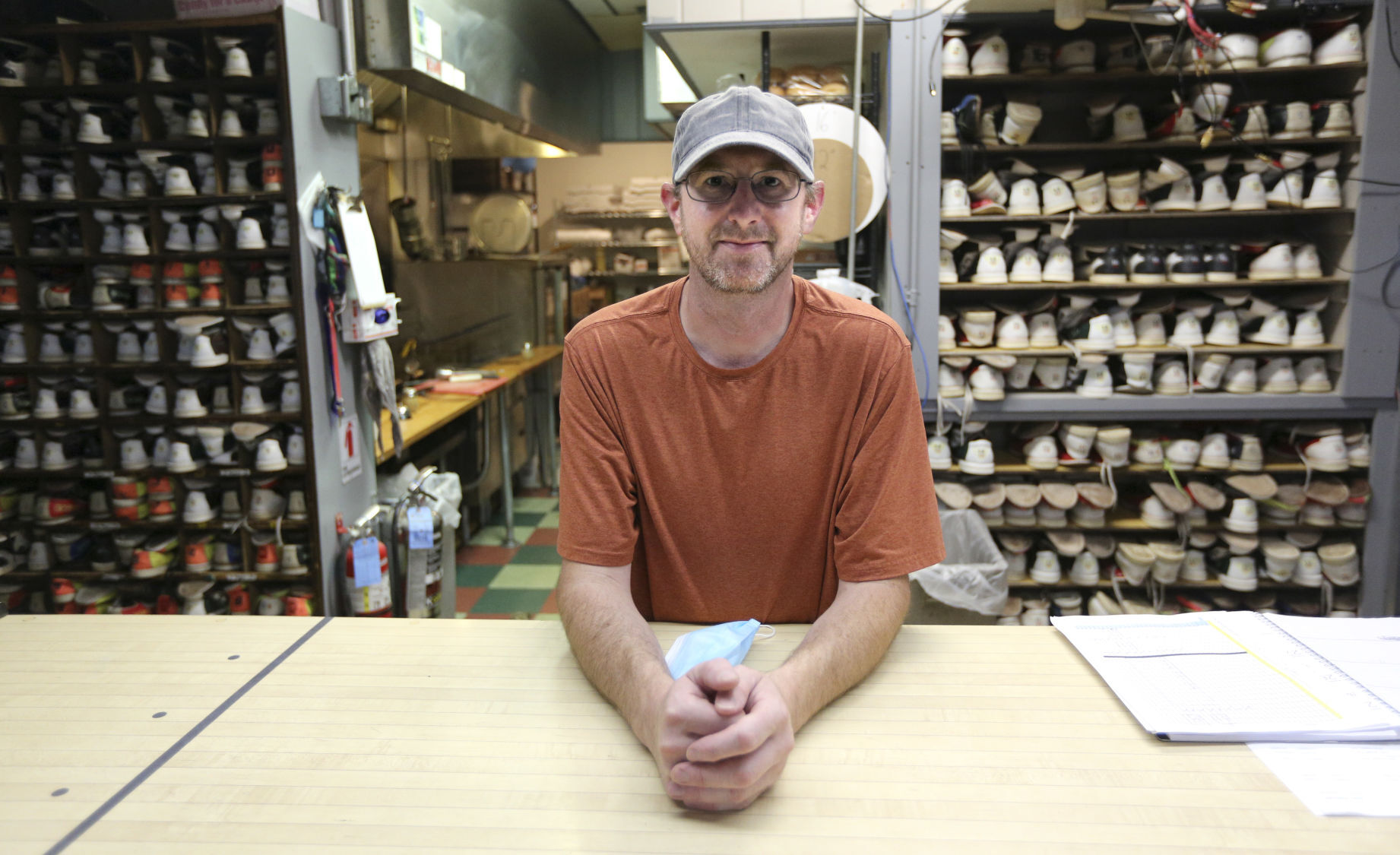 Joe Haack is the owner of Pioneer Lanes in Platteville, Wis., which has struggled financially during the pandemic. PHOTO CREDIT: Dave Kettering, Telegraph Herald