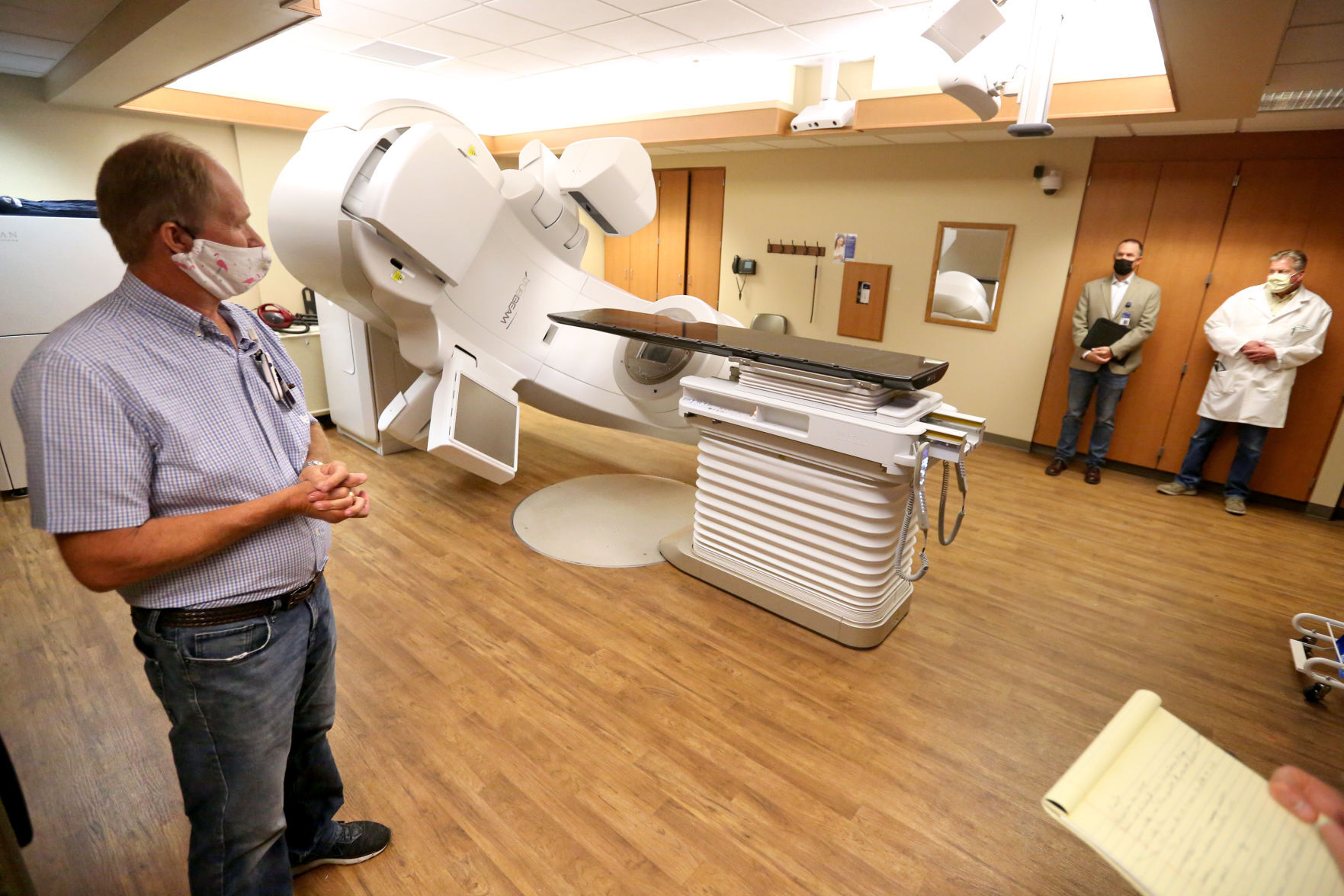 Mike Kelly, manager of oncology at Wendt Regional Cancer Center, discusses the linear accelerator at the new Integrated Cancer Center in Dubuque on Friday, Sept. 25, 2020. The center is a collaboration between UnityPoint Health-Finley Hospital and Grand River Medical Group and will be located on Finley