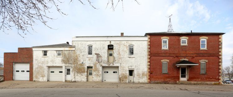 The Tegeler Dairy building at the corner of Third Avenue Southeast and Second Street Southeast in Dyersville, Iowa, on Wednesday, April 8, 2020. PHOTO CREDIT: JESSICA REILLY