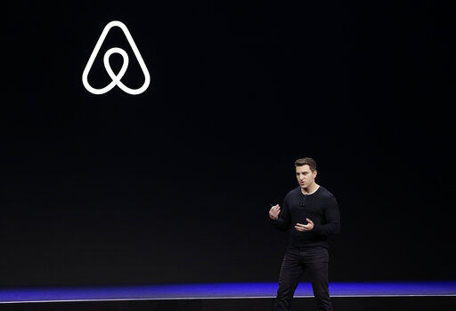 Airbnb co-founder and CEO Brian Chesky says Airbnb will prohibit one-night rentals over Halloween weekend as part of its ongoing effort to crack down on party houses.  PHOTO CREDIT: Eric Risberg