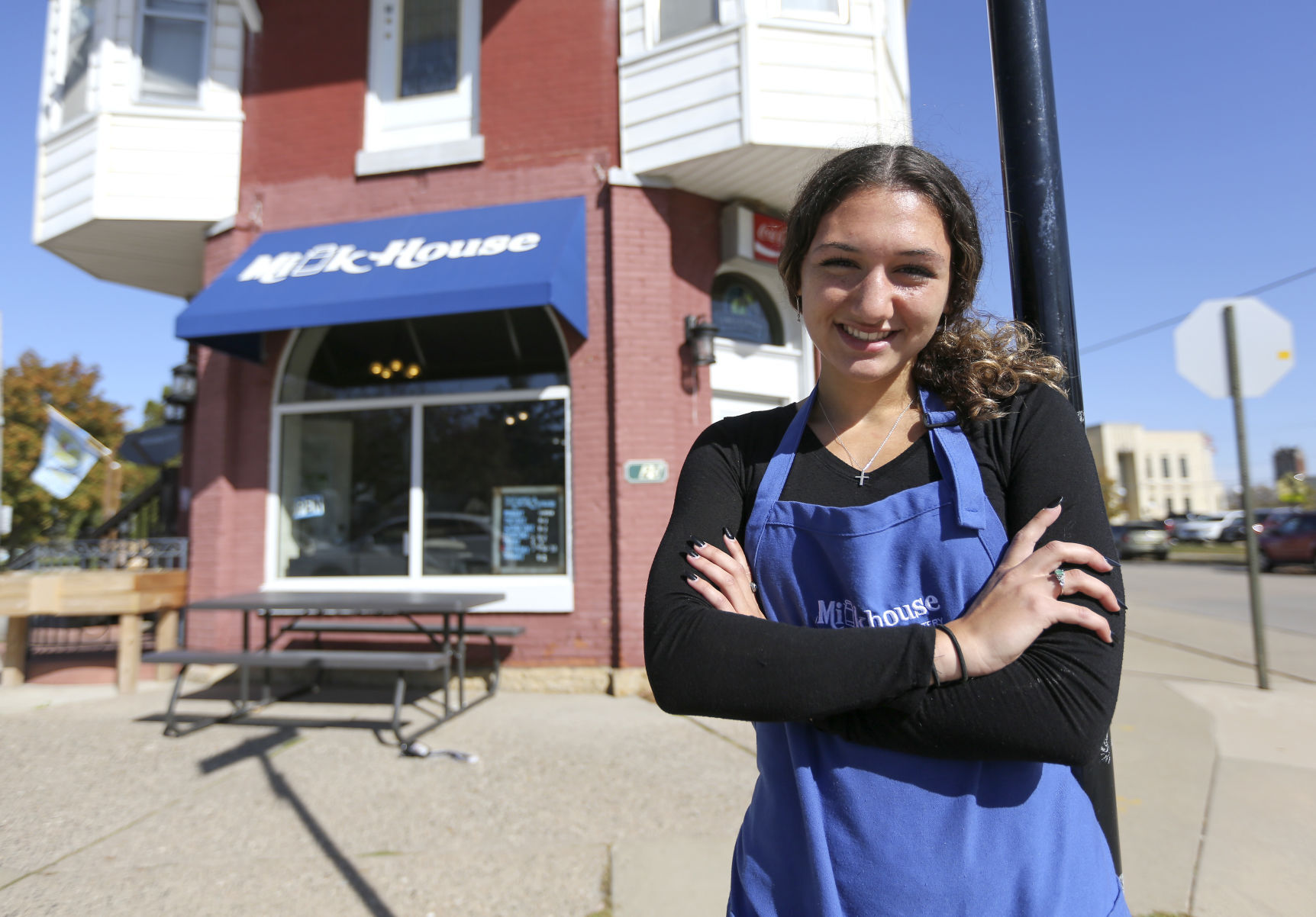 Elyza Hoffman, 17, has worked at Milk House Aristan Eatery, Baked Goods & Catering for the past two years. PHOTO CREDIT: Dave Kettering