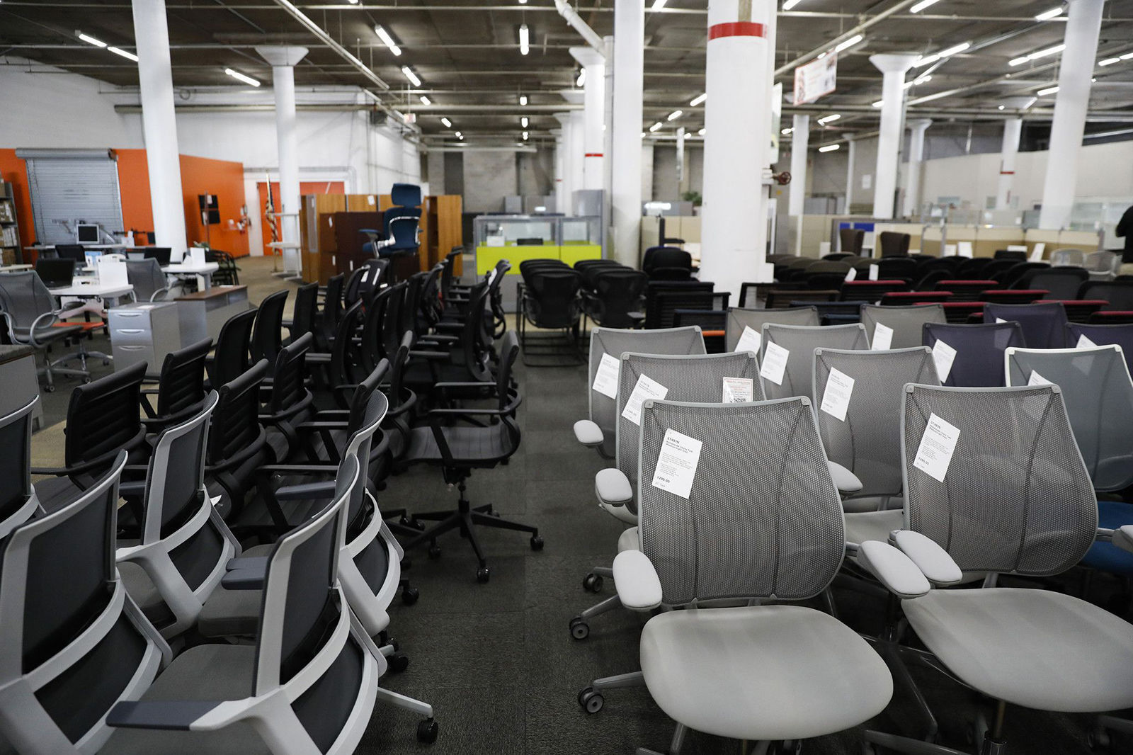 Office chairs at Office Furniture Center in Chicago. PHOTO CREDIT: Tribune News Service