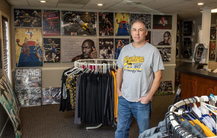 Jake Willey, the owner of Superstars of the Game, has opened a retail location at 2617 University Ave. The sports memorabilia store specializes in signed merchandise. Willey and owners of other local sports stores have said they are having success during the COVID-19 pandemic. PHOTO CREDIT: Jacob Fiscus