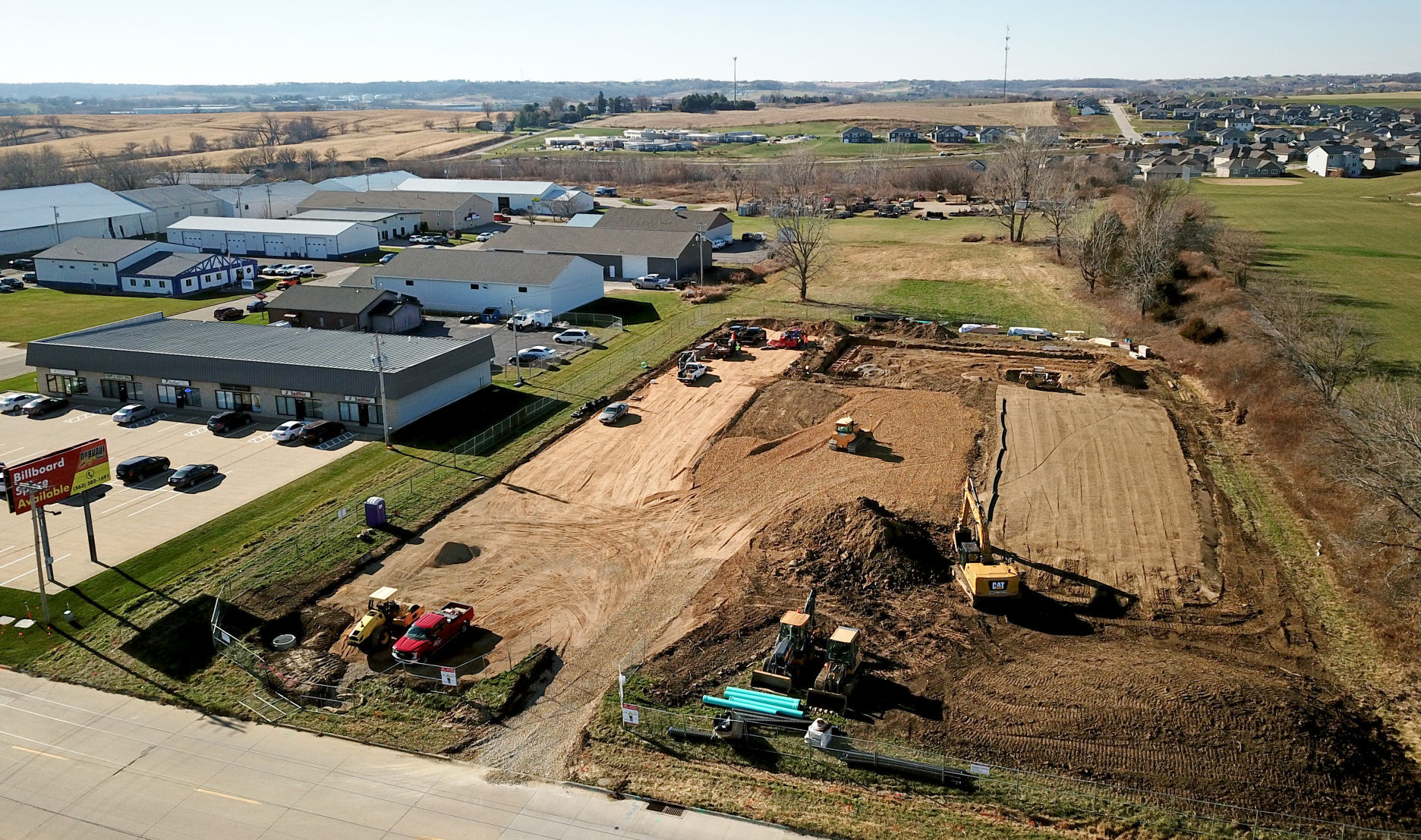 Construction continues on a new apartment complex at 1895 Radford Road in Dubuque on Friday. PHOTO CREDIT: JESSICA REILLY