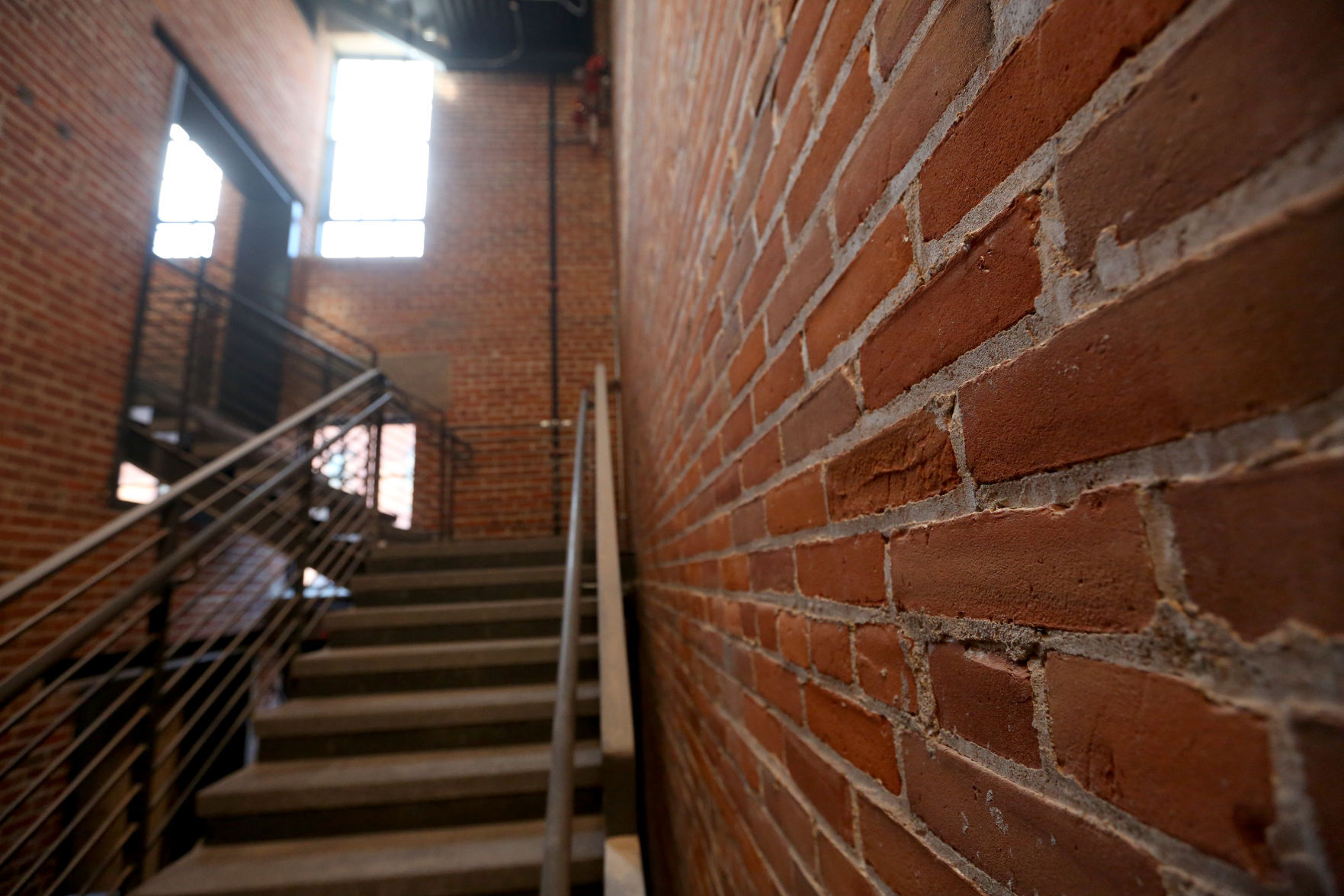 A stairwell at the Dupaco Voices Building in Dubuque on Wednesday, Nov. 4, 2020. PHOTO CREDIT: JESSICA REILLY