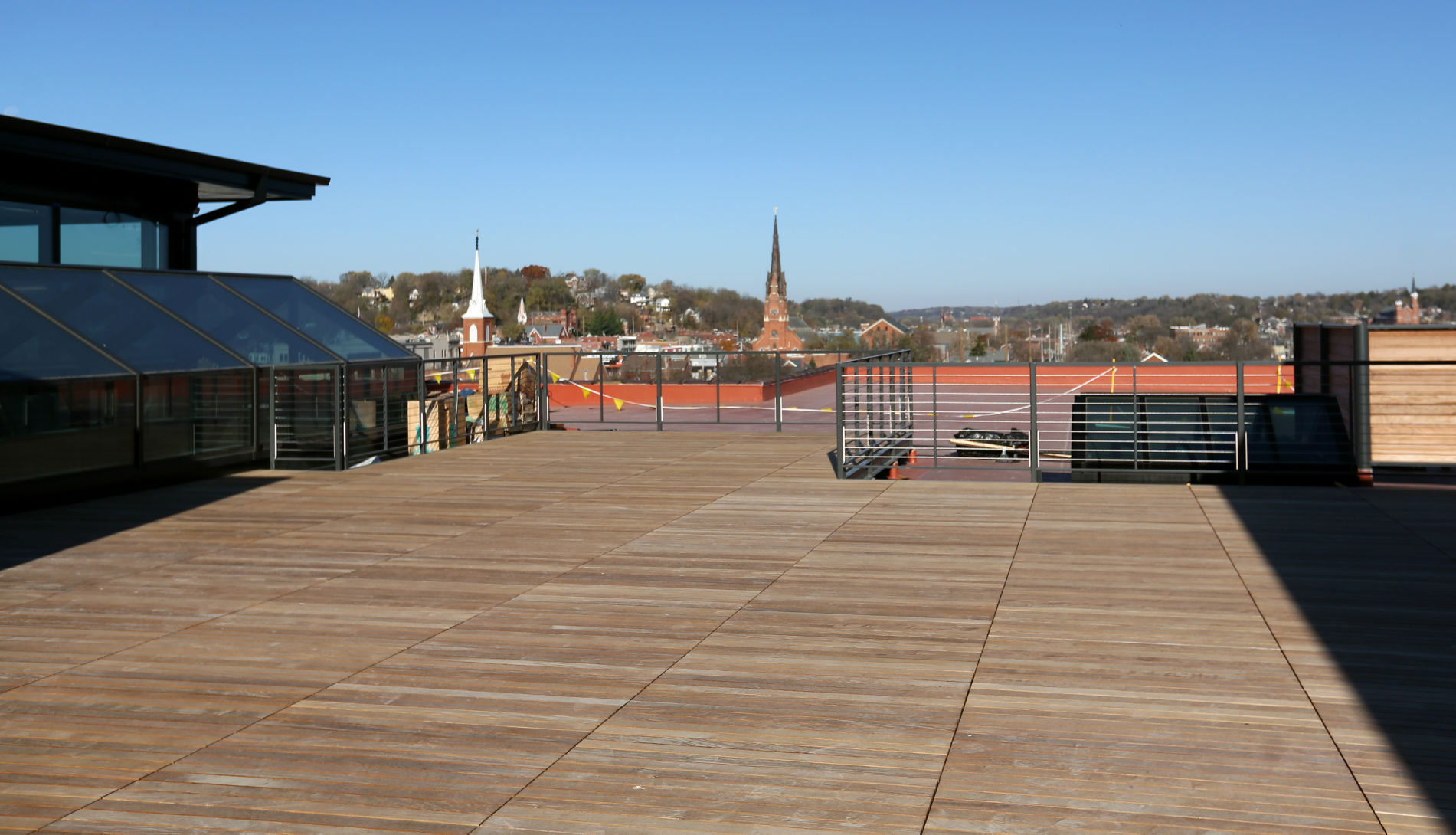 A rooftop deck at the Dupaco Voices Building in Dubuque on Wednesday, Nov. 4, 2020. PHOTO CREDIT: JESSICA REILLY
