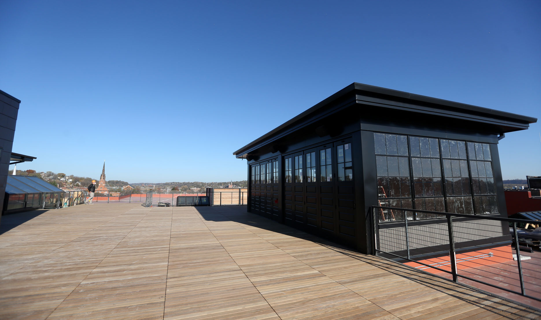 A rooftop deck at the Dupaco Voices Building in Dubuque on Wednesday, Nov. 4, 2020. PHOTO CREDIT: JESSICA REILLY
