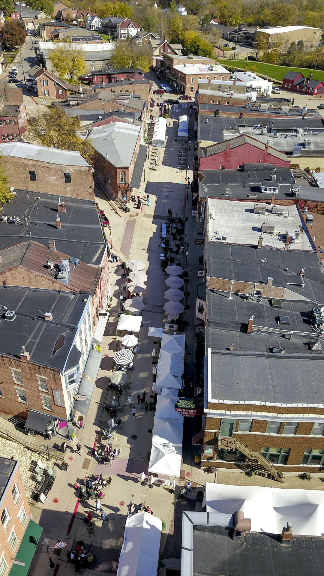 Outdoor dining on Galena’s Main Street proved popular in October (above), and some City Council members would like to continue the practice in 2021. PHOTO CREDIT: Dave Kettering
