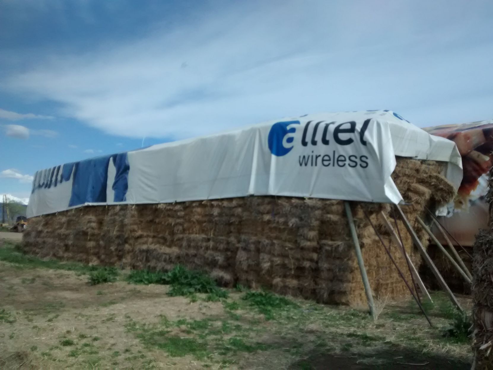 Examples of materials for which alternate uses have been found includes this billboard being used as a tarp, according to this photo from Repurposed Materials.  PHOTO CREDIT: Contributed