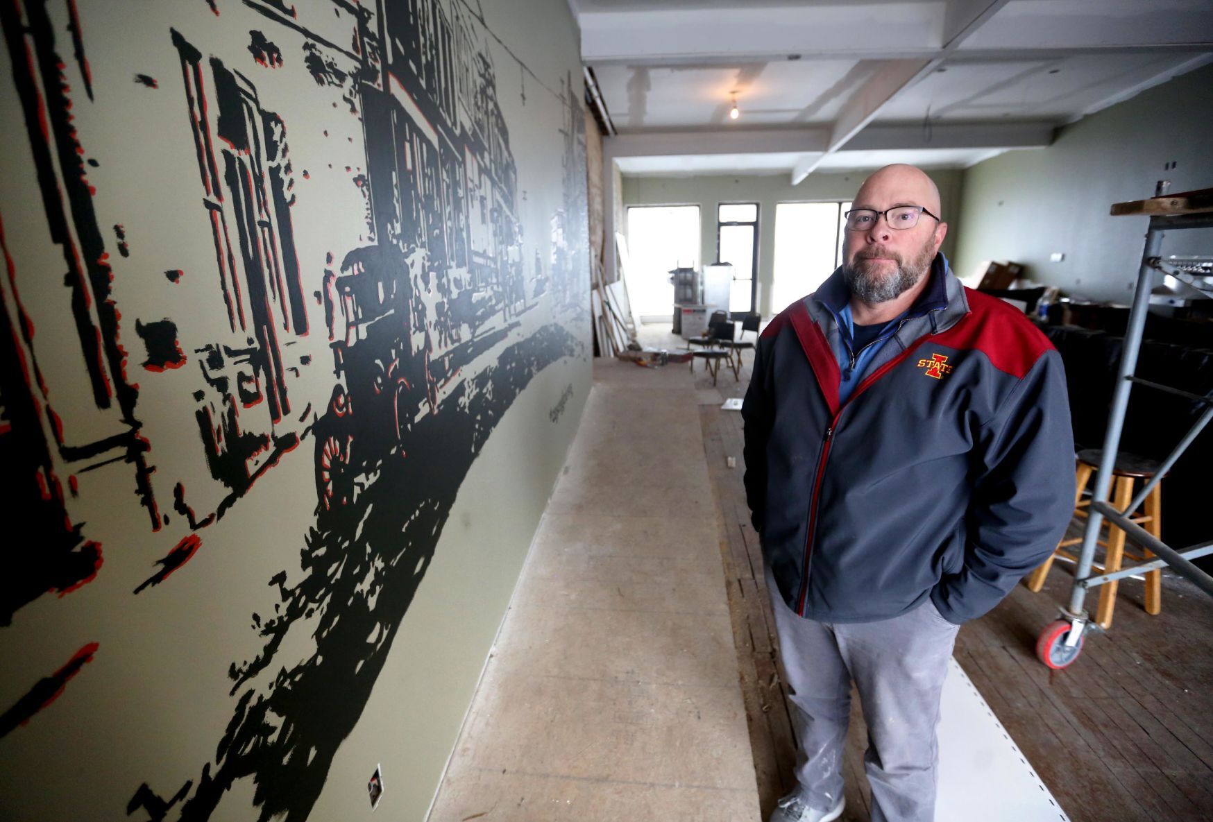 Owner Tom Olberding is optimistic about Corner Tap Room, which he said he plans to have open by the Super Bowl on Feb. 7. PHOTO CREDIT: JESSICA REILLY, Telegraph Herald