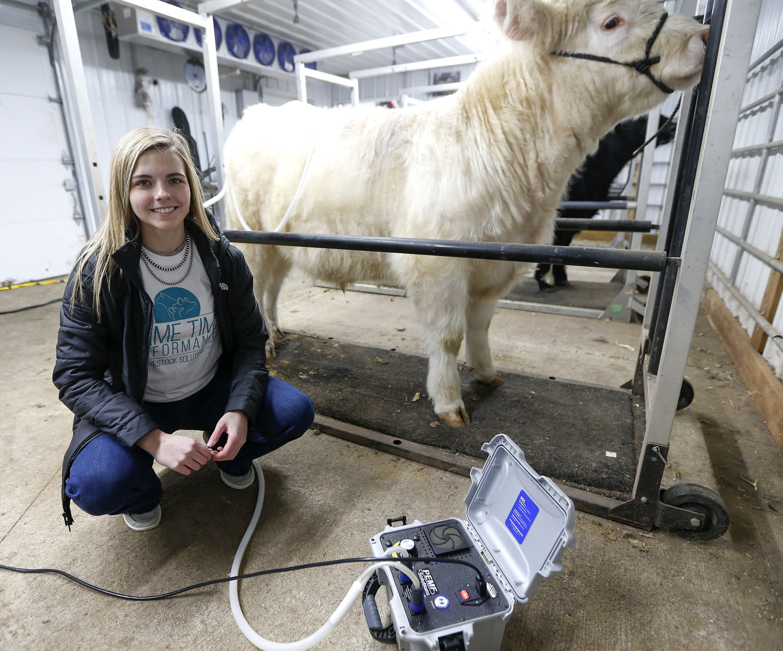 Shullsburg (Wis.) High School senior Madison Russell will showcase her pulsed electromagnetic field therapy business for animals in front of a panel of celebrity judges to compete for a $10,000 scholarship. PHOTO CREDIT: Dave Kettering