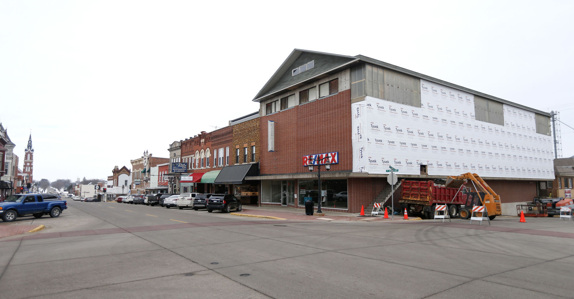 Renovations are underway to the Schuster Building located at First Avenue East and Third Street Northeast in Dyersville, Iowa. The building is being repurposed for commercial, storage and residential. PHOTO CREDIT: Dave Kettering