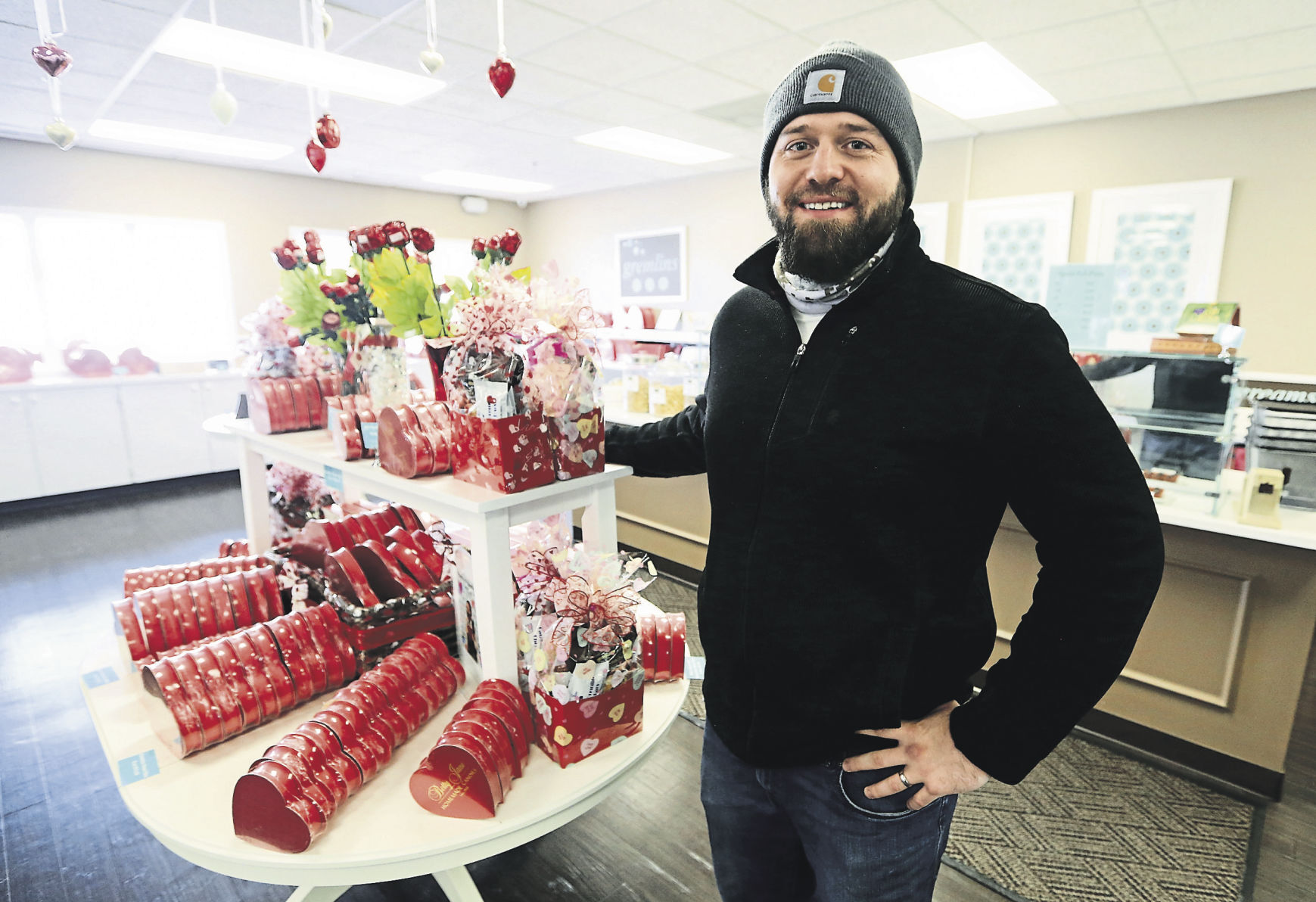 Drew Siegert is president of Betty Jane Candies in Dubuque. The candy company’s presence has grown nationally in the past few years. As a result, Siegert says that he has been assessing his options to be able to increase production.    PHOTO CREDIT: NICKI KOHL
