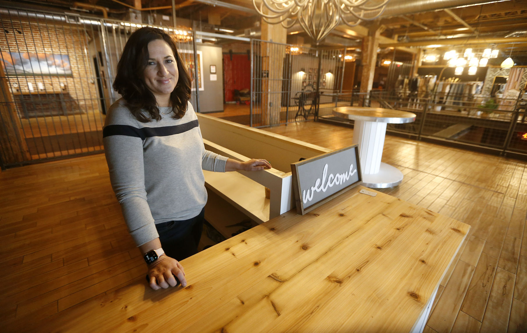 Anna Murray Francois, owner of Rustic Charm Decor Barn, is moving into the Novelty Iron Works building in downtown Dubuque. PHOTO CREDIT: Dave Kettering