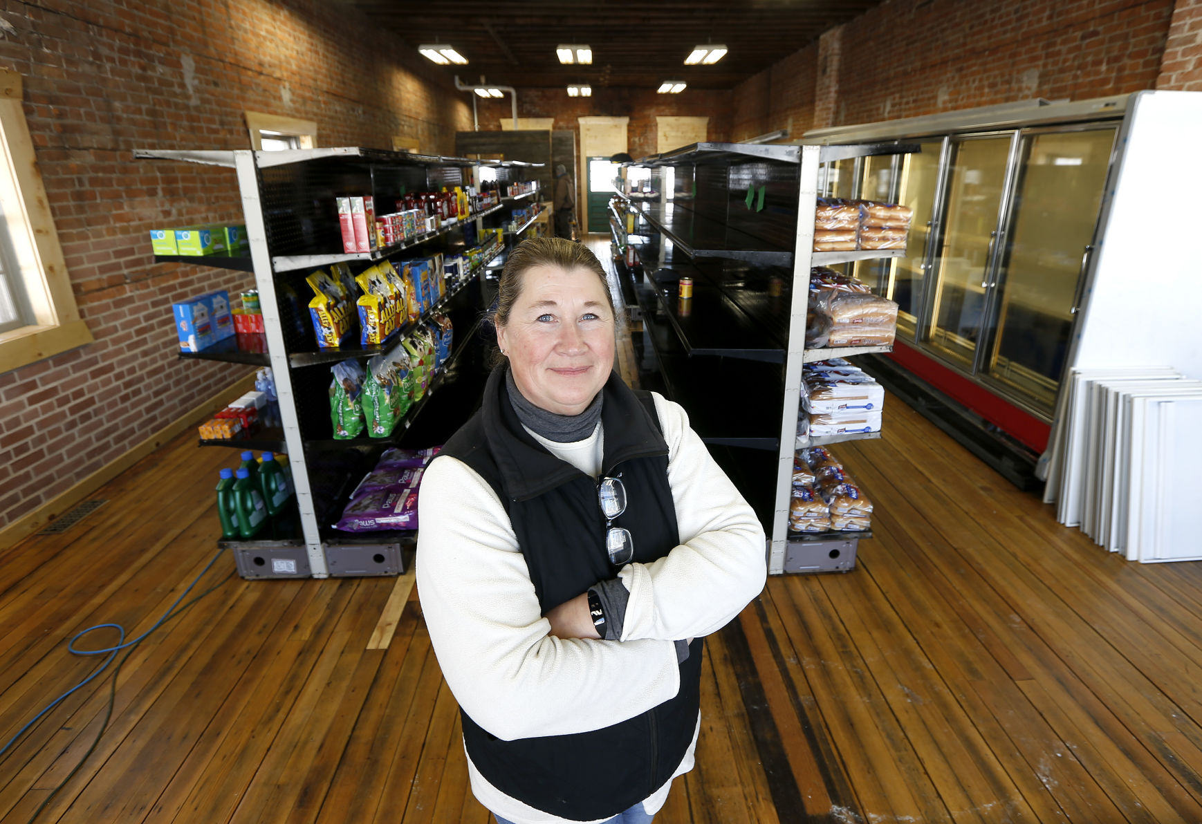 Debbie Boden is store manager of Great River Market, which opened for businesss Saturday in Hanover, Ill. PHOTO CREDIT: Dave Kettering