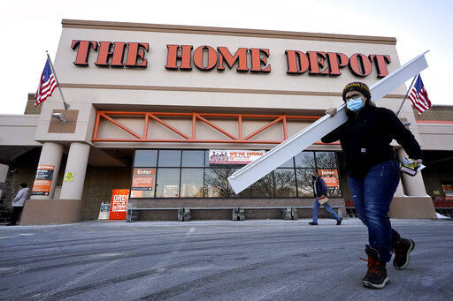 The Home Depot’s fiscal fourth-quarter sales surged 25% as the home improvement chain continues to meet the demands of consumers stuck at home and a resilient housing market.  PHOTO CREDIT: Steven Senne