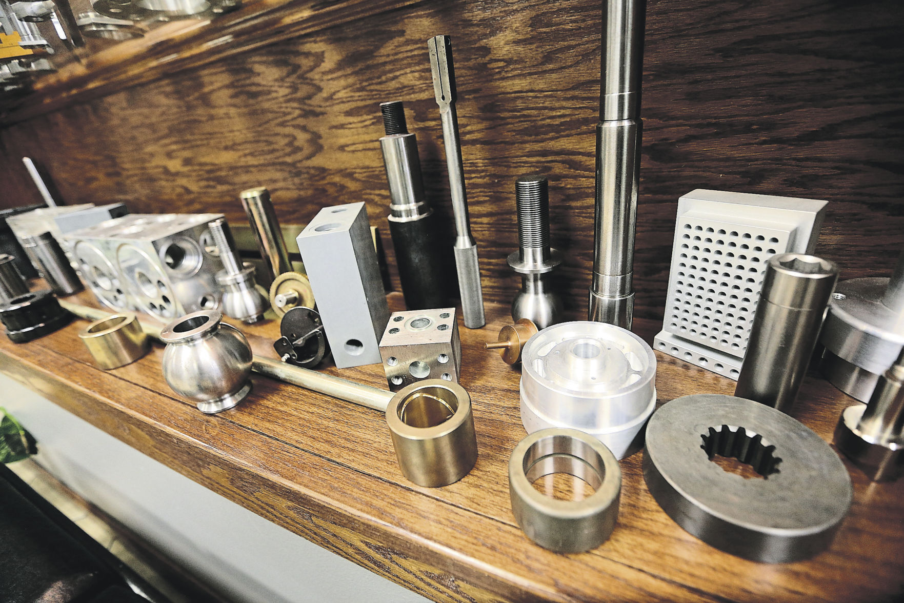 A sample of parts made at Dubuque Screw Products Inc. in Dubuque, Iowa.    PHOTO CREDIT: Dave Kettering