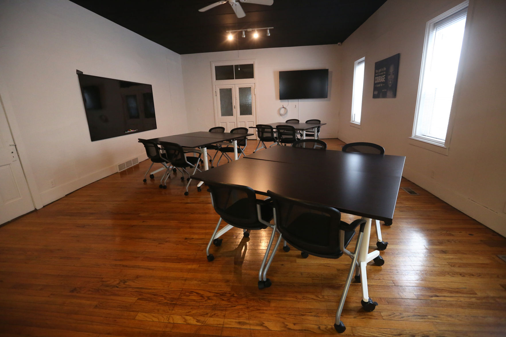 A meeting room at The Innovation Lab in Cascade, Iowa. PHOTO CREDIT: JESSICA REILLY