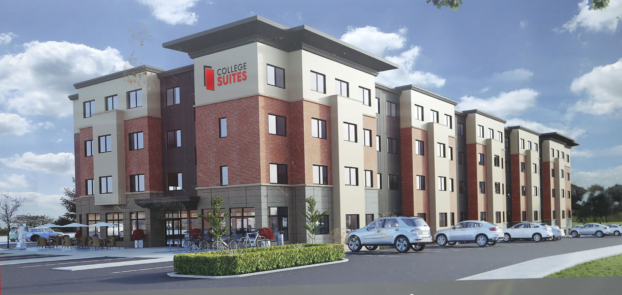 A rendering of the College Suites development to be constructed in Peosta. PHOTO CREDIT: Dave Kettering