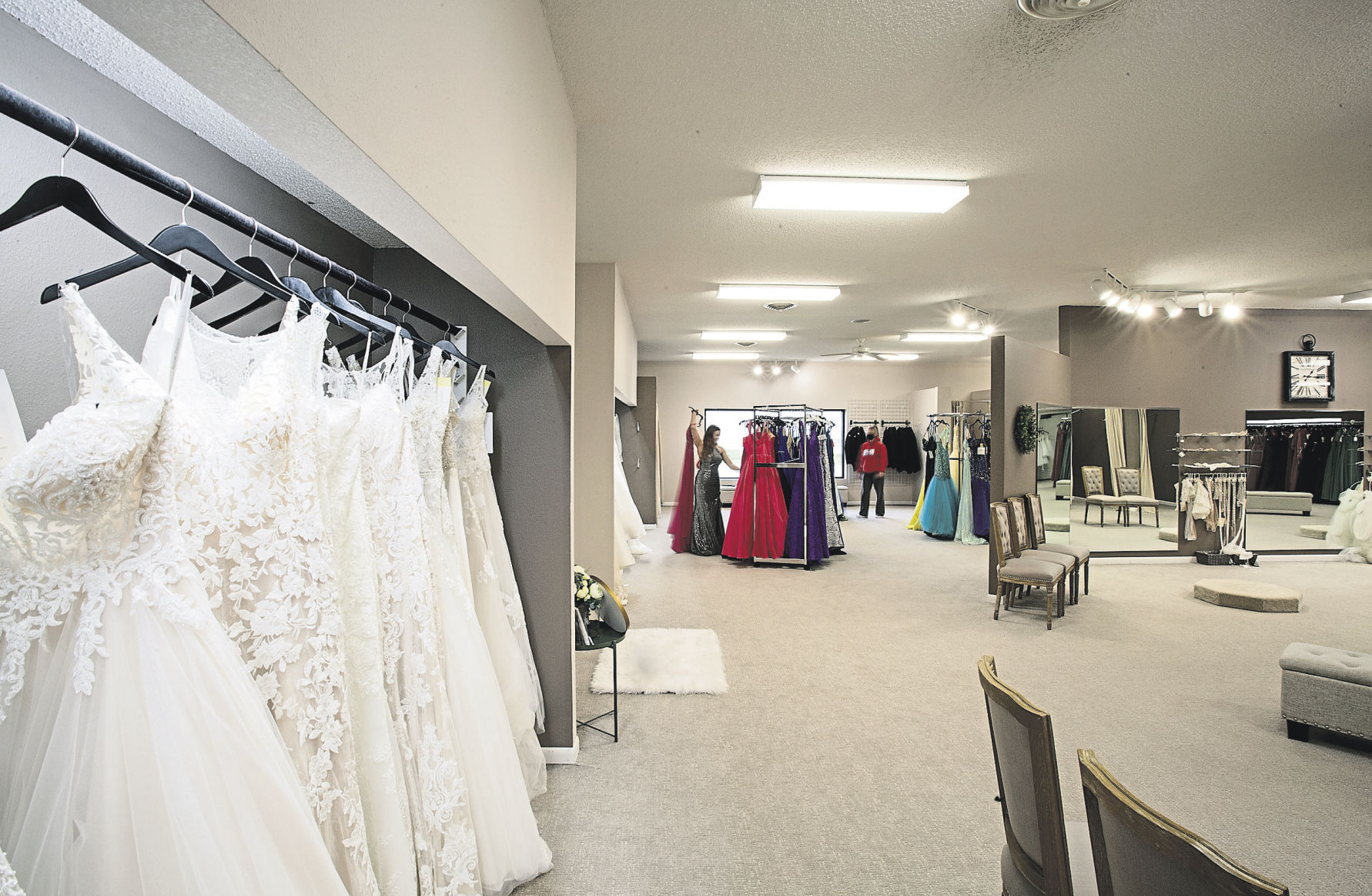 Brides & Weddings are among the area formal attire shops that has seen an uptick in business this year. PHOTO CREDIT: Stephen Gassman