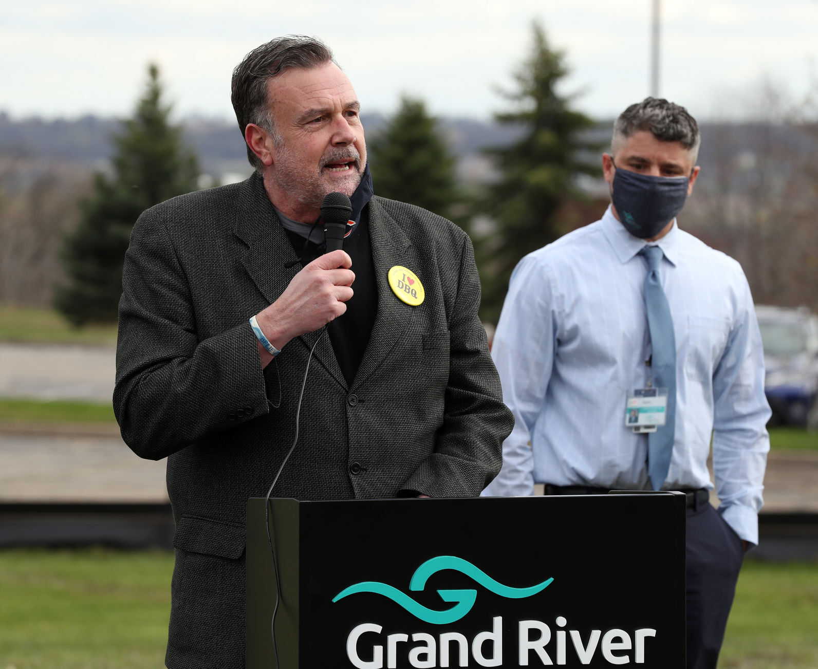 Dan Sullivan, of Grand River Medical Group, speaks Thursday during an event to commemorate the groundbreaking for the new Grand River Medical Group building on Westmark Drive in Dubuque. PHOTO CREDIT: Stephen Gassman