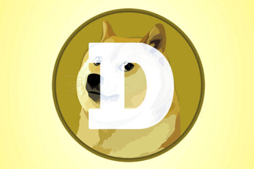 This mobile phone app screen shot shows the logo for Dogecoin, in New York, Tuesday, April 20, 2021. Dogecoin, the digital currency advertised as the one "favored by Shiba Inus worldwide," is having its day. Fans of the cryptocurrency are touting April 20, long an unofficial holiday for marijuana devotees, as "Doge Day" and imploring each other to get its value up to $1. (AP Photo/Richard Drew) PHOTO CREDIT: Richard Drew