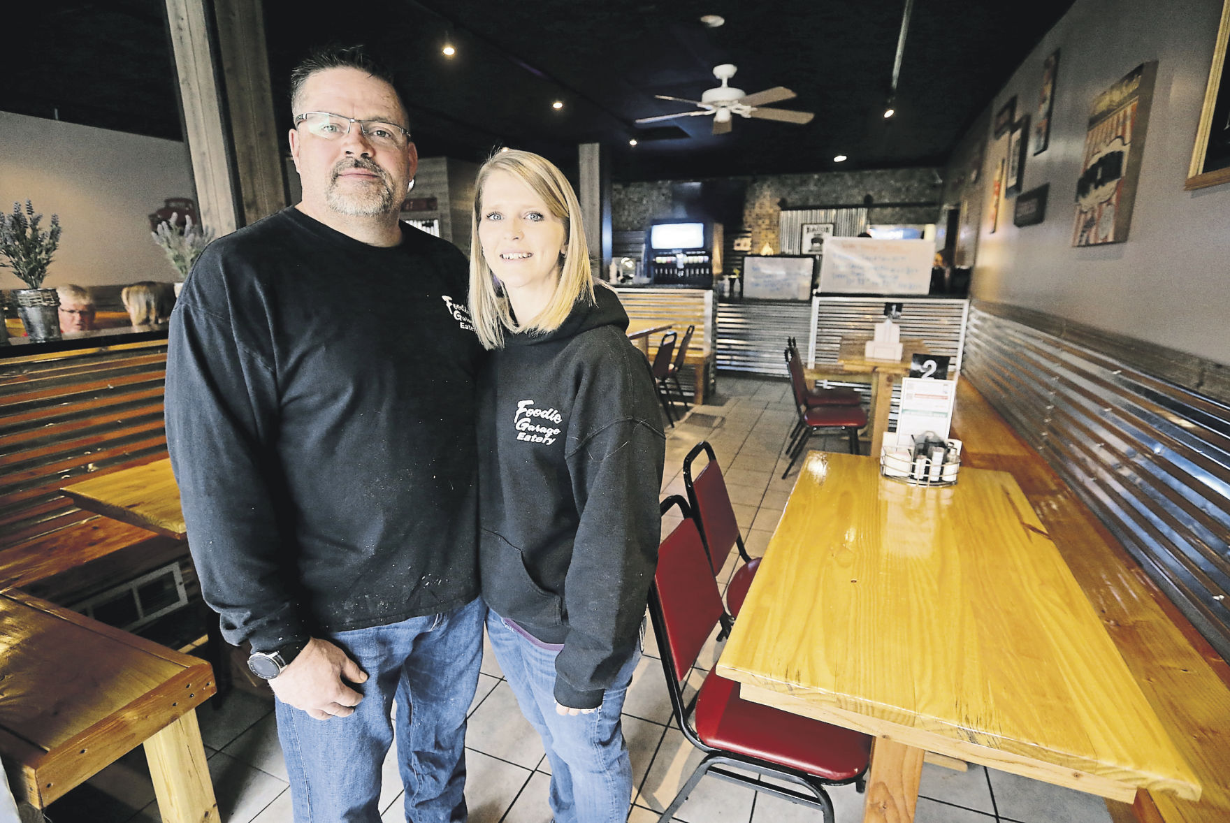 Chuck and Alysia Bowers own Foodie Garage Eatery in Dubuque. 
