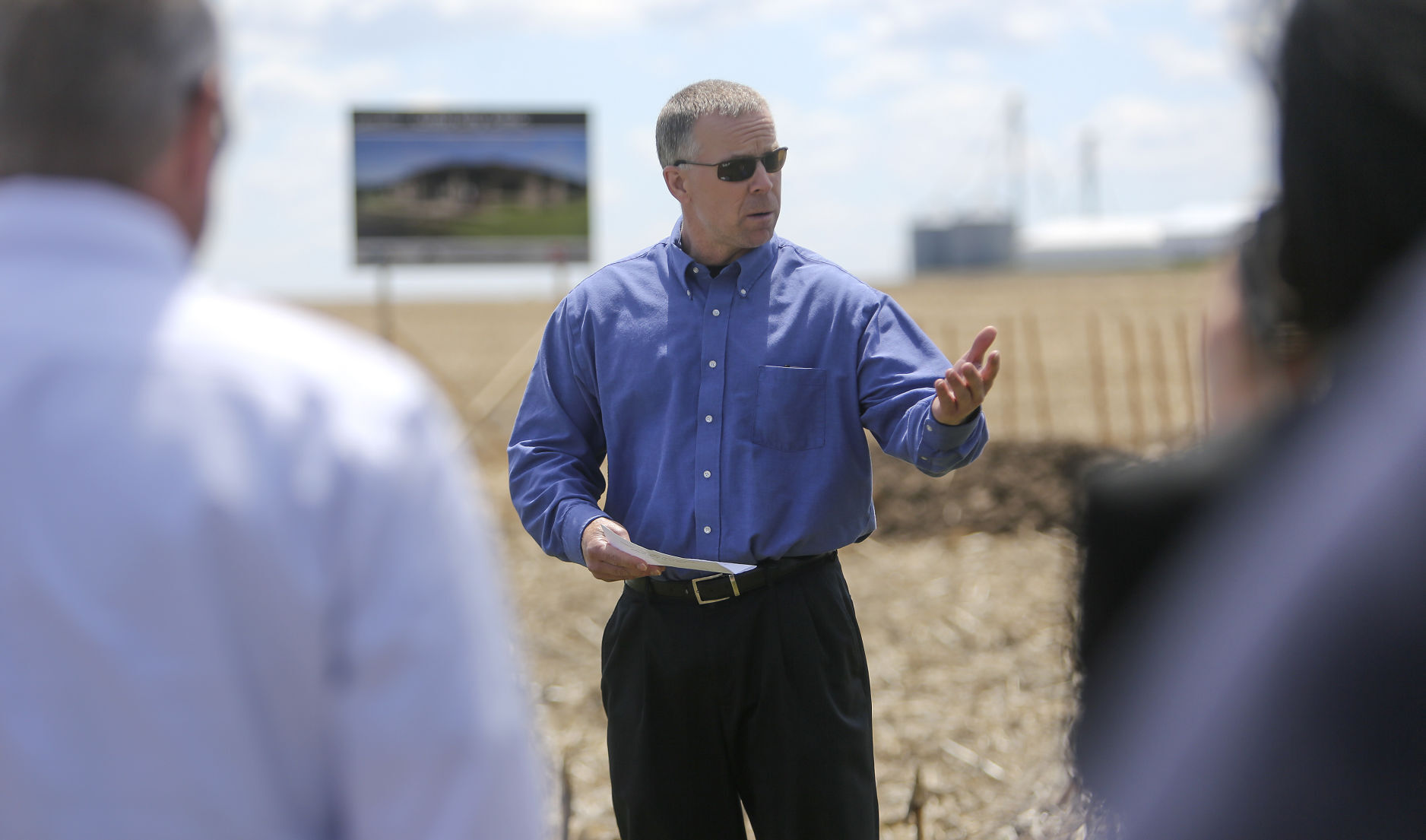 Southwest Health CEO Dan Rohrbach speaks during a groundbreaking for a new Cuba City, Wis., primary care clinic on Wednesday, May 12, 2021. PHOTO CREDIT: Dave Kettering
