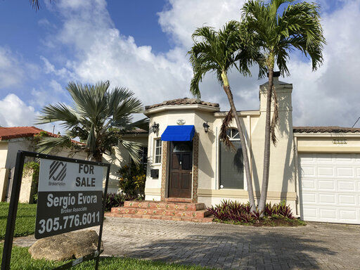 A home is shown for sale, Thursday, March 18, 2021, in Surfside, Fla. U.S. home prices jumped by the most in more than seven years in March, as an increasing number of would-be buyers compete for a dwindling supply of houses. The March S&P CoreLogic Case-Shiller 20-city home price index, released Tuesday, May 25, rose 13.3% from a year earlier, the biggest gain since December 2013. (AP Photo/Wilfredo Lee) PHOTO CREDIT: Wilfredo Lee