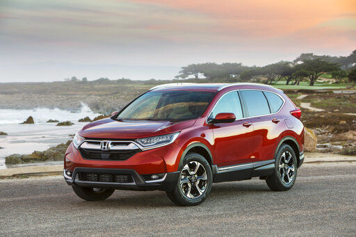 This photo provided by Honda shows a 2017 Honda CR-V, a small crossover SUV that