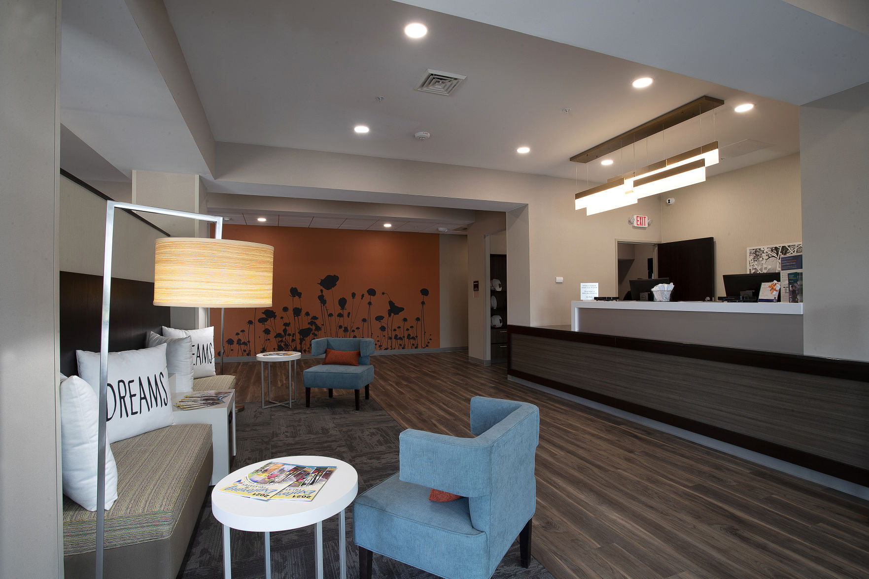The entry and front desk area of the new Sleep Inn & Suites in Lancaster, Wis. PHOTO CREDIT: Stephen Gassman