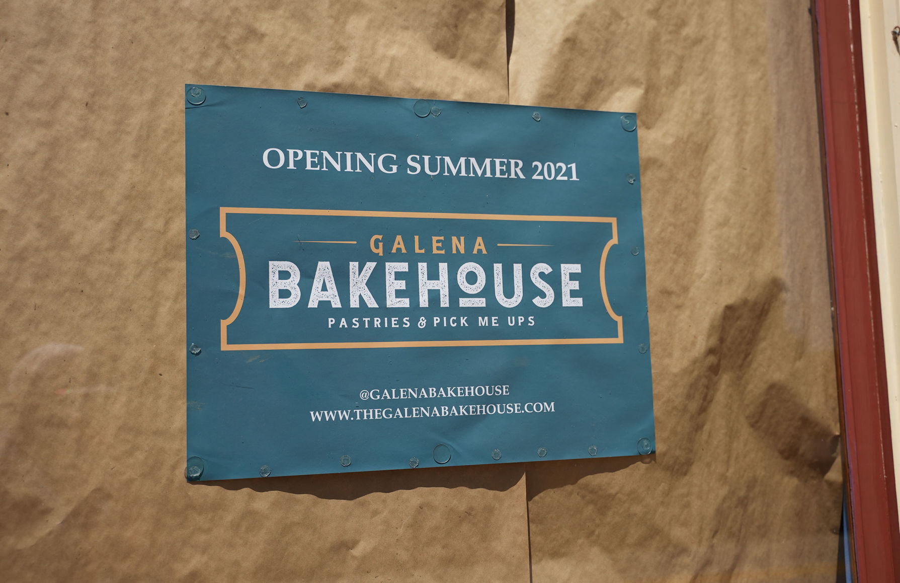 The storefront of Galena Bakehouse at 421 S. Main St. in Galena, Ill. Owners, Alex Arroyo and Geoff Karnish plan to be open for business in early August. Photo taken on Saturday, June 19, 2021.    PHOTO CREDIT: PAUL KURUTSIDES
