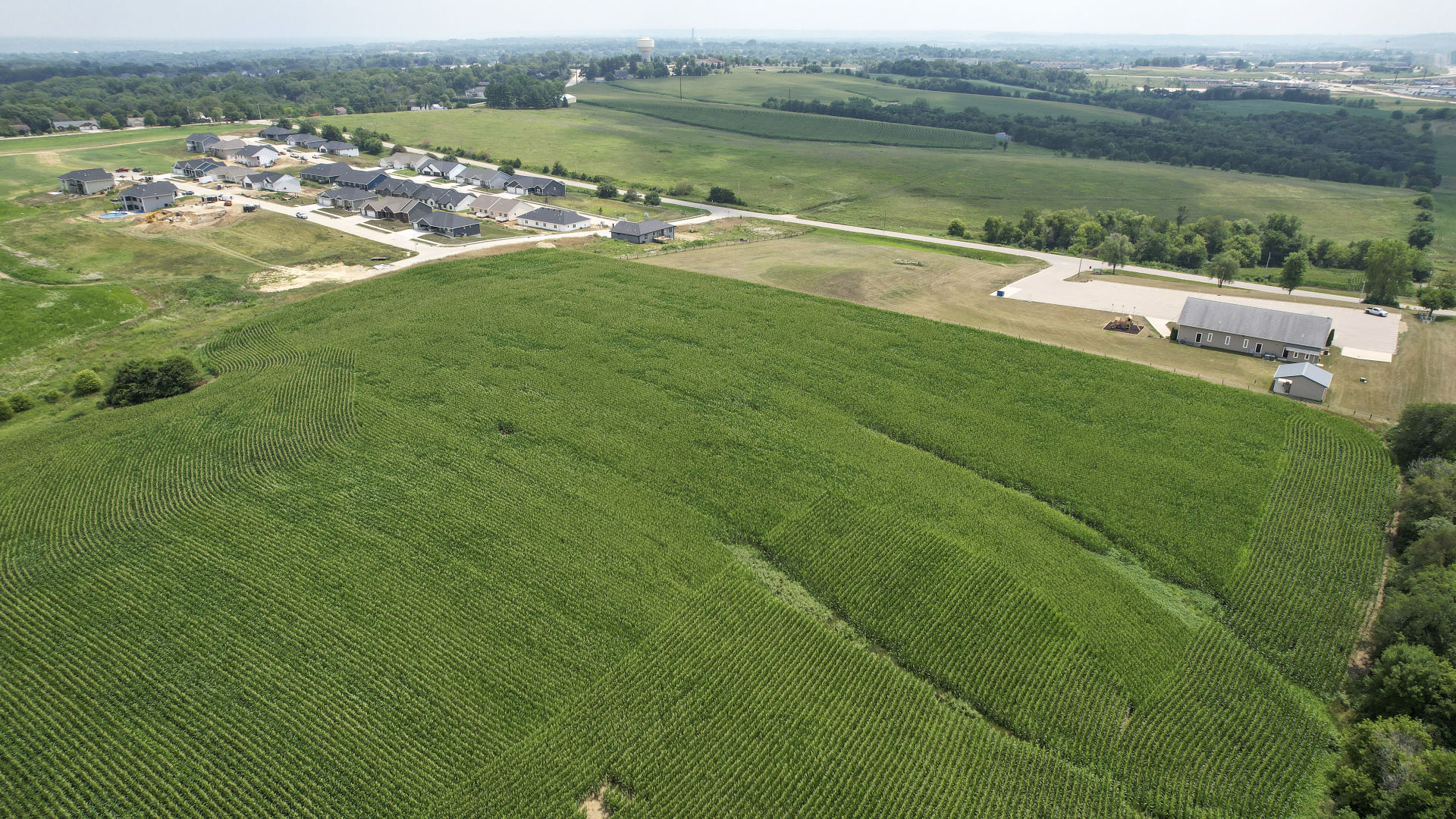 What is now a cornfield north of Derby Grange Road in Dubuque is the proposed location for The Estates of Dubuque. PHOTO CREDIT: Dave Kettering