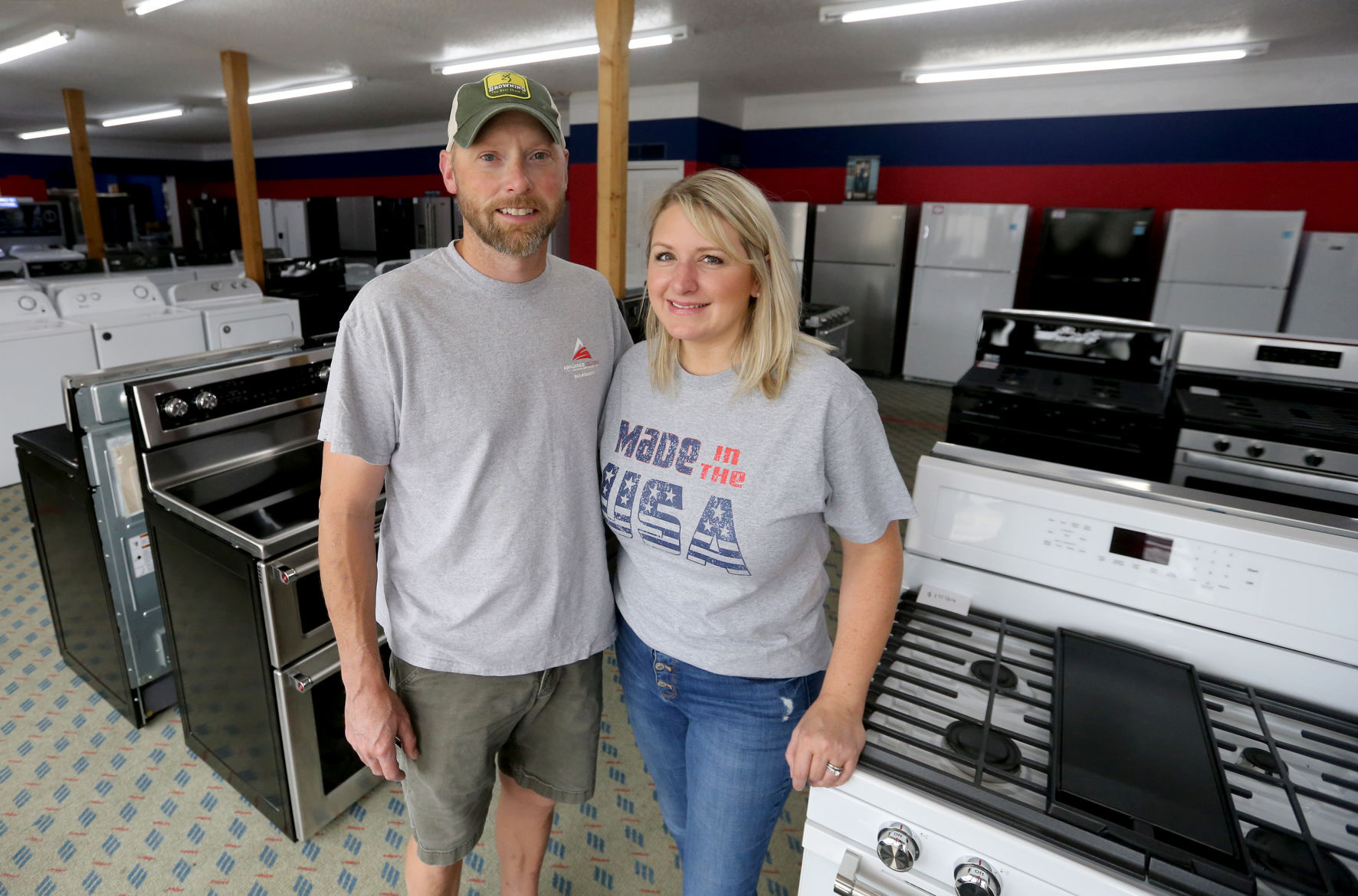 Ryan and Ashley Prull own Appliance Solutions in Maquoketa, Iowa.    PHOTO CREDIT: JESSICA REILLY