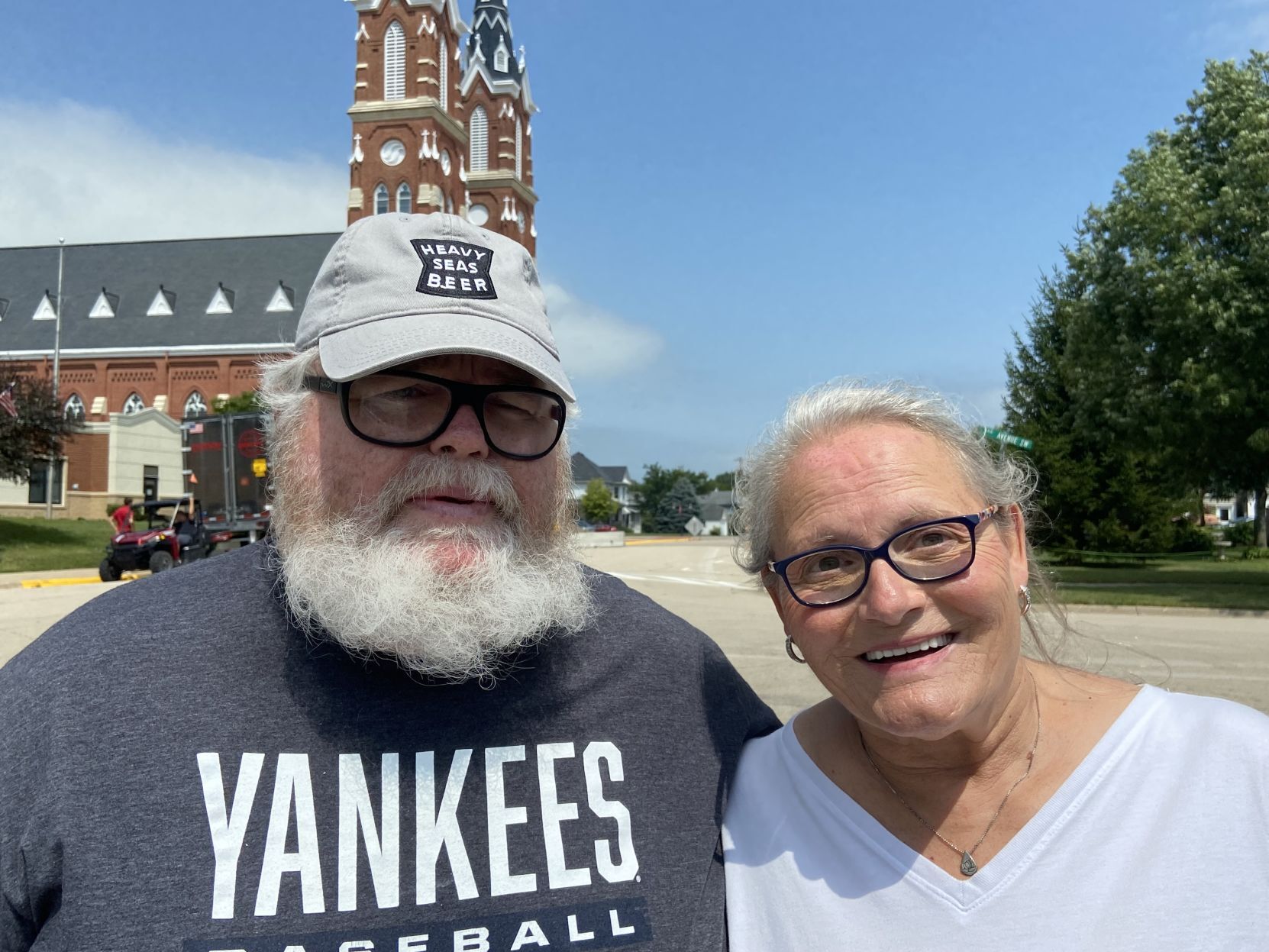 John and Linda Garrington, of Chariton, Iowa, attended Beyond the Game festivities Wednesday in Dyersville, Iowa.  