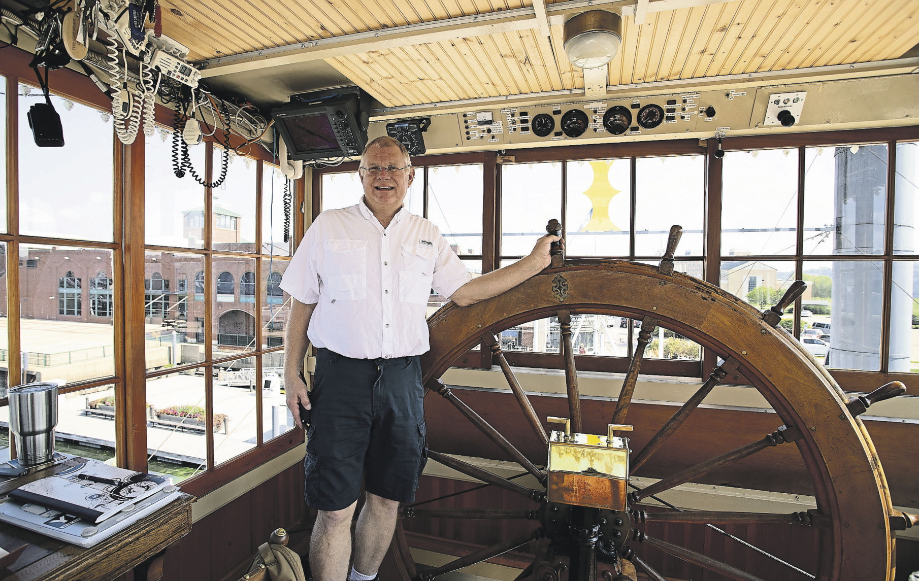 Captain Kevin Stier is the pilot of the Riverboat Twilight.    PHOTO CREDIT: Stephen Gassman