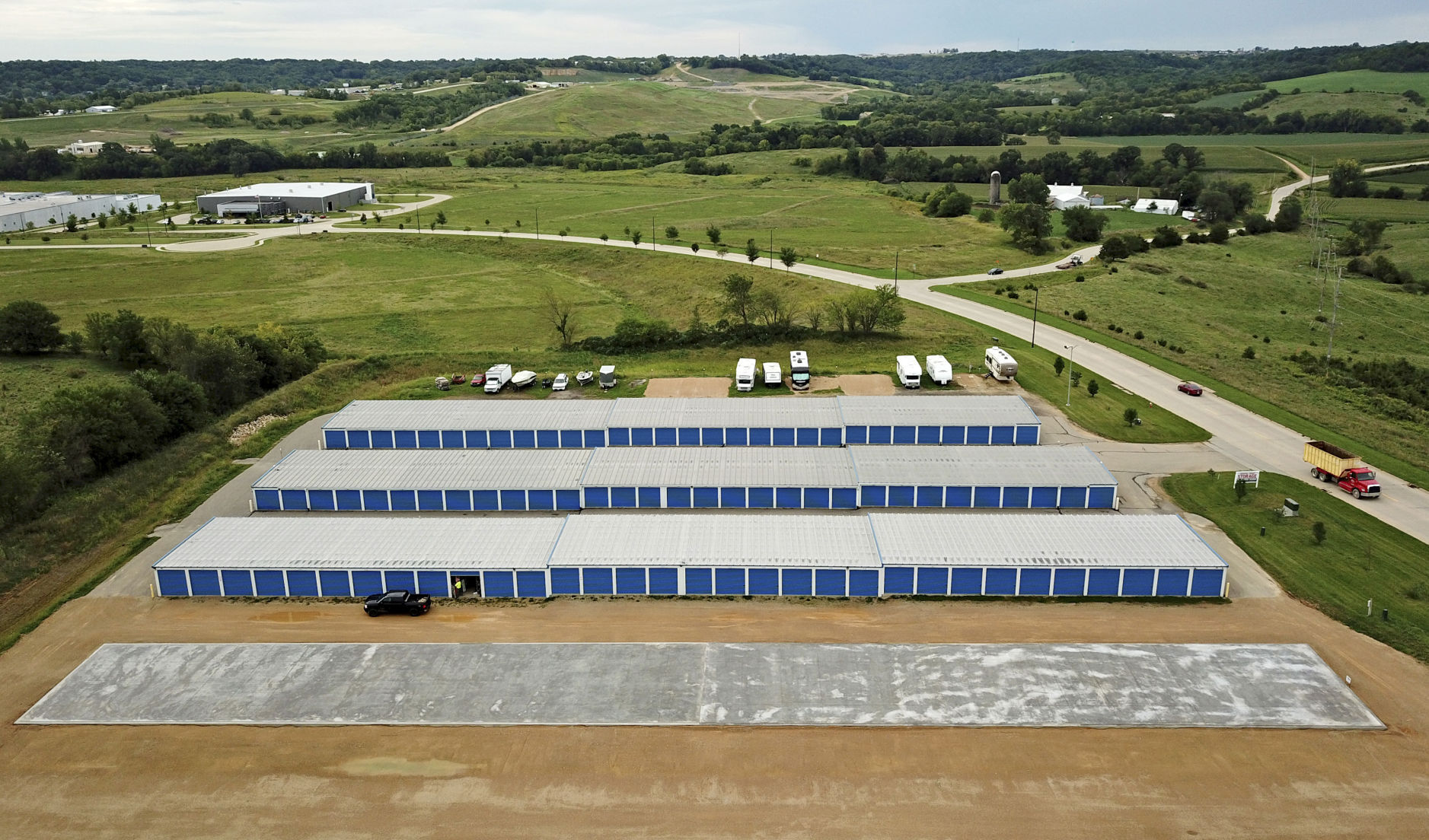 Construction begins on a fourth storage building at Seippel Road Storage in Dubuque.    PHOTO CREDIT: JESSICA REILLY