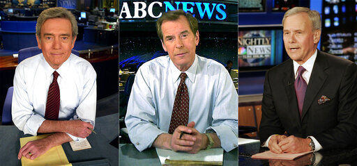 Most Americans were guided through the events of Sept. 11, 2001, by one of three men: Dan Rather of CBS (from left), Peter Jennings of ABC and Tom Brokaw of NBC News. Each had extensive reporting experience before that, Brokaw and Rather were at the White House during Watergate, and Jennings has been a foreign correspondent.    PHOTO CREDIT: AP file photos