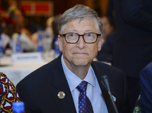 Bill Gates, chairman of the Bill & Melinda Gates Foundation, attends a meeting. Just ahead of the annual meeting of the U.N. General Assembly, leaders of the Gates and Rockefeller Foundations — grant makers that have committed billions of dollars to fight the coronavirus — are warning that without larger government and philanthropic investments in the manufacture and delivery of vaccines to people in poor nations, the pandemic could set back global progress on education, public health, and gender equality for years.    PHOTO CREDIT: Samuel Habtab