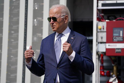 President Joe Biden was meeting today with the CEOs of Walt Disney and Columbia Sportswear, and other business executives and leaders leaders to discuss his recently announced vaccine requirement for companies that employ at least 100 people.    PHOTO CREDIT: Evan Vucci, The Associated Press